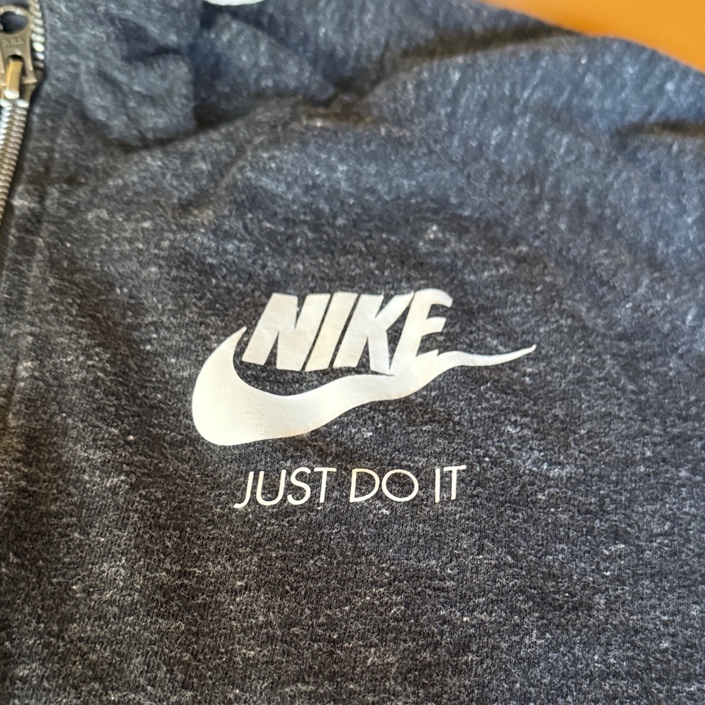 Nike Black Heather Full Zip Lightweight Hooded Sweatshirt - Picture 4 of 4